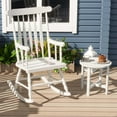 thumbnail image 2 of Gymax Wooden Rocking Chair Single Rocker Indoor Garden Patio Yard White, 2 of 7