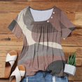 thumbnail image 4 of Fiudx Ofertas Del Día Blusa de Manga Corta a La Moda para Mujer, Camiseta Estampada, Top Informal, 4 of 6
