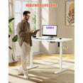 thumbnail image 3 of Flycity Electric Standing Desk Adjustable Height Stand Up Desk, 48" x 24" Sit Stand Desk, Low Noise Home Office Desk, Computer Desk with Splice Board, Child Lock & Memory Function, White, 3 of 10