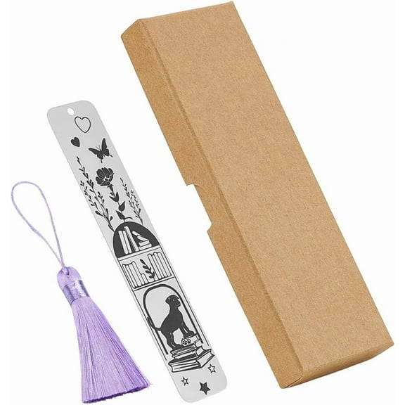 1pc Dog Book Markers Stainless Steel Bookmark with Tassel Inspirational Bookmarks Metal Engraved Bookmark for Book Lovers Cute Bookmarks for Friends Students Book Lover Gifts diy