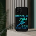 thumbnail image 4 of DistinctInk MagSafe Tough Case for Apple iPhone 15 (6.1" Screen) - Keep Calm Run Fast - Tempered Glass Back, 4 of 6