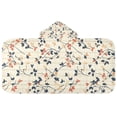 thumbnail image 5 of Yayeee Kids Hooded Towel with Hand Pockets Beach Soft Absorbent Bath Wrap 50 x 23.5 inch, Beige Leaves Plaid, 5 of 5