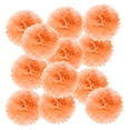 thumbnail image 1 of Pompones de papel de 4 pulgadas, 12 piezas, flores de papel en forma de bola para decoración de bodas, despedidas de soltera, cumpleaños y fondos de fiesta, color naranja, 1 of 6