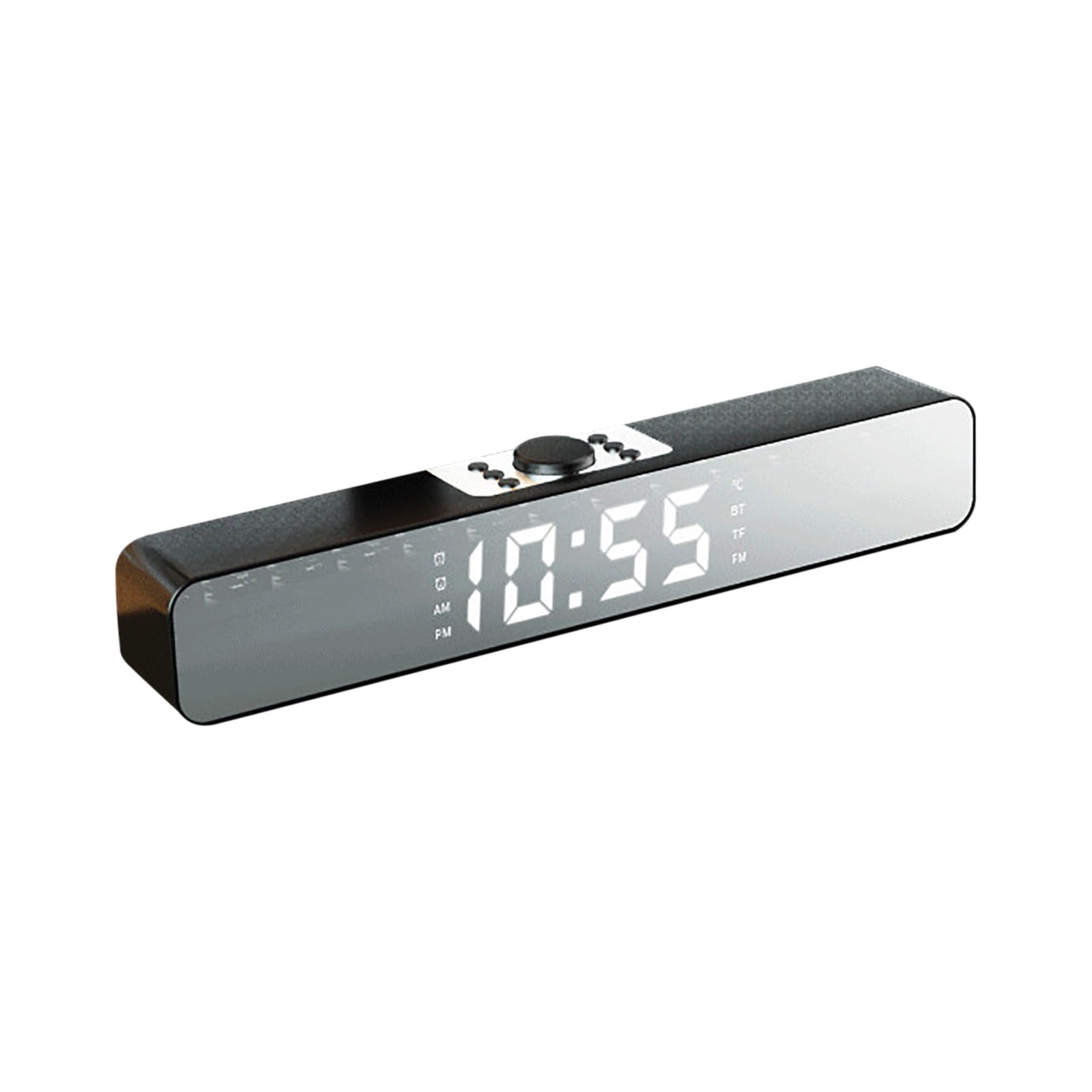 ZFYXGS Clock Bluetooth Speaker Long Desktop Alarm Clock Audio Mirror Clock