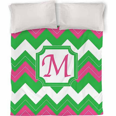 IDG Chevron Monogram Duvet Cover, Fuchsia