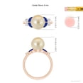 thumbnail image 5 of Angara Golden South Sea Cultured Pearl & Sapphire Butterfly Ring in 14K Rose Gold for Women | June Birthstone Jewelry for Her, 5 of 8
