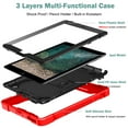 thumbnail image 6 of Allytech iPad 4th 3rd 2nd Generation Case 9.7-inch Tablet, Rugged Heavy Duty Shockproof Drop Protection Kickstand Feature Kids Friendly Case Cover for Apple iPad 2 3 4 9.7", Red/Black, 6 of 9