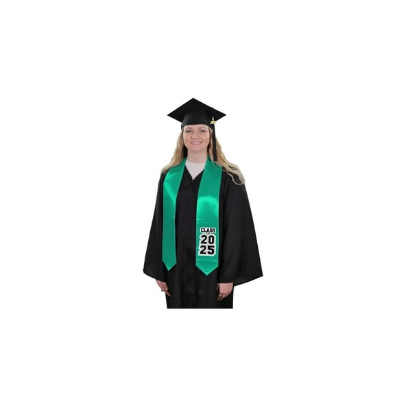 CLERKMANS Class of 2025 Graduation Stole - (Emerald Green)