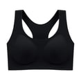 thumbnail image 2 of Jinhomg Women's Everyday Bras, Wireless Wide Strap Sports Bra for yoga, workouts and daily wear, Pull-On Closure, Solid No Print, Wide Strap Support Black L, 2 of 7