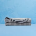 thumbnail image 4 of Sonive Striped Cooling Blanket, Breathable Lightweight Knit Throw, Soft & Fluffy, OEKO-TEX Certified, Machine Washable ((Dark Gray, King), 4 of 7