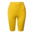 thumbnail image 1 of A2Y Women's Basic Yoga Polyester Mid Thigh High Rise Biker Bermuda Shorts Mustard 3XL, 1 of 5