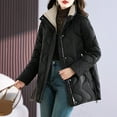 thumbnail image 2 of Wensltd Puffy Jackets for Women Black Basic Zip-Up Comfortable Trendy Jacket Winter Warm Clothes, 2 of 3