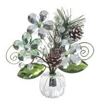 Ganz Crystal Expressions Winter Garden Flower Posy Pot Figurine