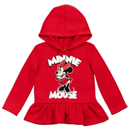 

Disney Minnie Mouse Toddler Girls Fleece Fashion Pullover Hoodie Red 4T