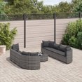 thumbnail image 1 of vidaXL 9 Piece Garden Sofa Set with Cushions Grey Poly Rattan, 1 of 5