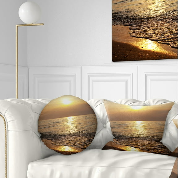 Designart 12" x 20" Blue Polyester Throw Pillow