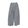 thumbnail image 7 of Women's Fashion Casual Print Color Pants Pocket Elastic Waist Comfortable Long Pants, 7 of 7