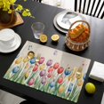 thumbnail image 3 of Watercolor Tulips Placemats Set of 6, Spring Flowers Butterflies Leaves Beige Placemats for Dining Table, Place Mats for Kitchen Tabletop, Waterproof Wipeable Dining Table Mats Set, 3 of 9