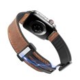 thumbnail image 4 of Magnetic Leather Band Compatible with Apple Watch Ultra2/1 42/44/45/49mm for Men Women, Soft Silicone Patchwork Leather Strap Replacement for Apple Watch Series 8/7/6/5/4/3/2/1/SE/SE2,Brown, 4 of 6