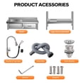 thumbnail image 3 of EDTara 39” Single Bowl Utility Sink, Stainless Steel Free Standing Unit Featuring Drawer, Workbench, Storage Rack, Faucet, and All-Inclusive Plumbing Set for Kitchen, Laundry, or Workshop, 3 of 7