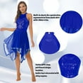 thumbnail image 7 of renvena Women's Adult Lyrical Dance Modern Dancewear Asymmetric Mesh Cutout Tank Dresses, 7 of 7