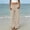 Beige women wide leg pants with pockets a1, variant on Womens Wide Leg Pants with Pockets Casual Loose Long Trousers High Waisted Elastic Waist Palazzo Pants for Beach Work Lounge Travel Fashion Clothes, Brown 2XL