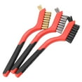 thumbnail image 2 of 7 Inch 3pcs Wire Brush Set With Curved Plastic Handle Dirt & Paint Scrubbing With Deep Cleaning。，, 2 of 4