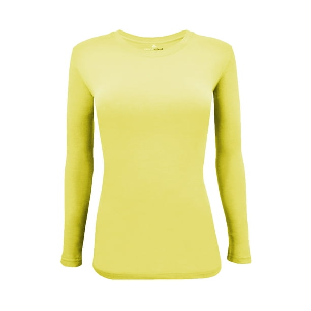 Womens Long Sleeve T Shirt With SuperSoft Stretch Fabric Round Neck T