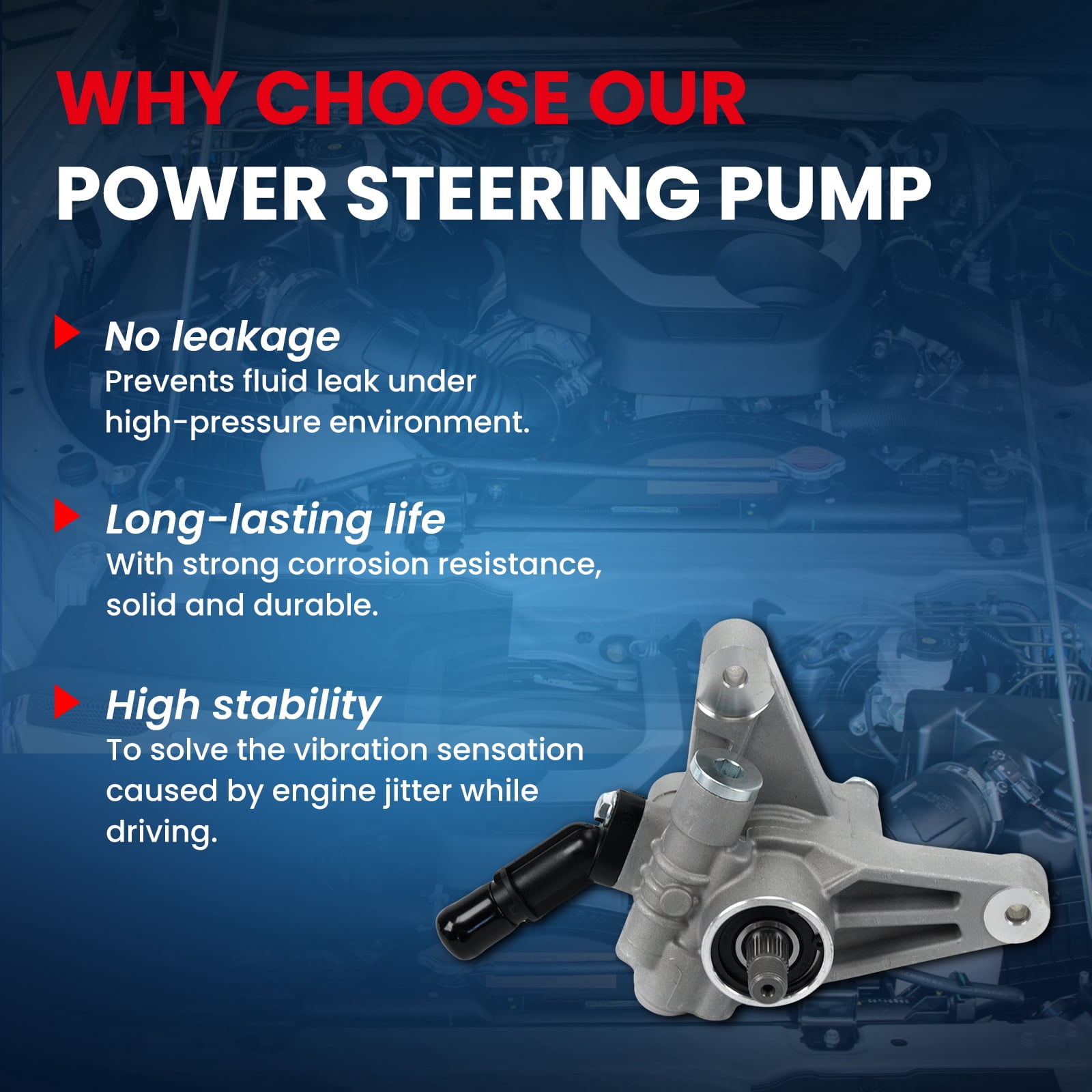 MOCA AUTOPARTS Power Steering Pump Fit for 2003-2006 Acura MDX 3.5L