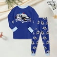 thumbnail image 2 of TOWED22 Toddler Baby Boys Fall Outfits Infant Long Sleeve Tractor Print Clothing Sets 2pcs Winter Clothes Size:3-4 Y,Color:Blue, 2 of 6