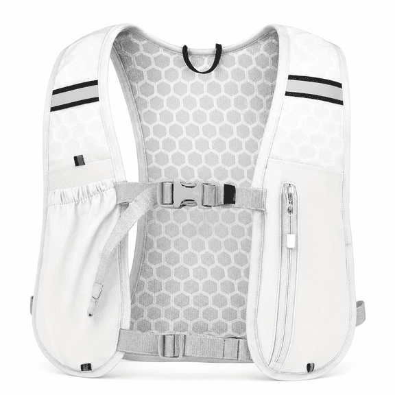 Running Hydration Vest Pack, Lightweight Trail Marathon Race Gear Backpack with Phone Holder Water Bottle Pockets, Light Grey Under 20L
