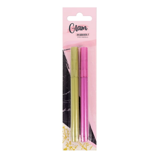 Plumones Tinta Metalica Prichos Glam de Plastico y Tinta 2 Piezas por Empaque