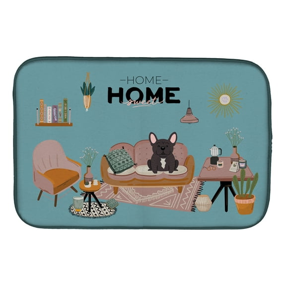 Brindle French Bulldog Sweet Home Dish Drying Mat