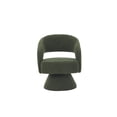 thumbnail image 5 of Swivel Accent Chair Armchair, Mid Century 360 Degree Swivel Barrel Accent Sofa Chairs, Upholstered Round Armchairs Fabric Chair for Living Room, Bedroom, Office, Waiting Rooms, Green 2, 5 of 9