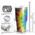 thumbnail image 6 of 30oz Colorful Tie Dye Mandala Pattern Tumblers Stainless Steel Tumbler with Lid and Straw,Vacuum Insulated Double Wall Travel Tumbler Cups Mug with Cleaning Brush for Coffee,Tea, 6 of 7