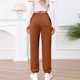 thumbnail image 5 of Gibobby Pantalones de invierno para mujer termicos Pantalones de chándal de forro polar peludo para mujer, pantalones de forro polar con cordón grueso para invierno(Café,M), 5 of 5