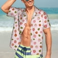 thumbnail image 5 of Picia Hand Drawn Strawberry Gentle Cotton Regular Fit Short Sleeve Casual Hawaiian Shirt for Men-Large, 5 of 9