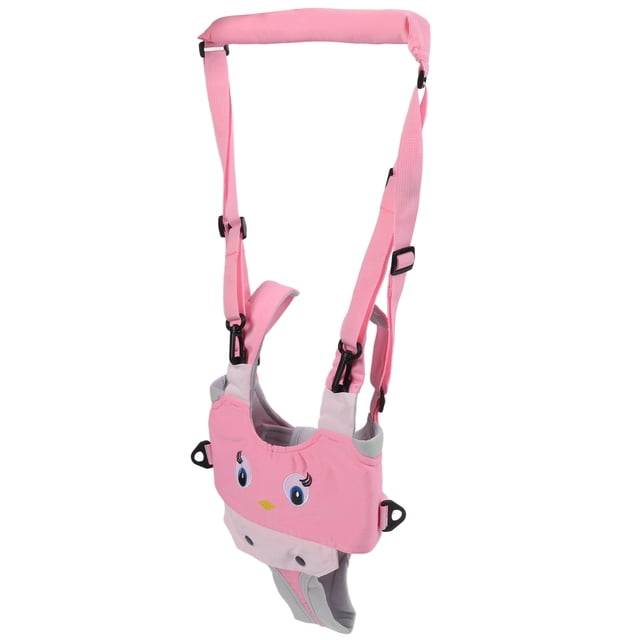 Arnés para caminar para bebés con dibujos animados, de mano, para niños pequeños, ayuda para aprender a caminar, cinturón auxiliar para niños de 8 a 24 meses, color rosa
