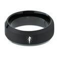 thumbnail image 2 of Tungsten Mens Rings Black Gamer Wedding Gift Boyfriend Mommy and Me Initial Jewelry Boho, 2 of 8