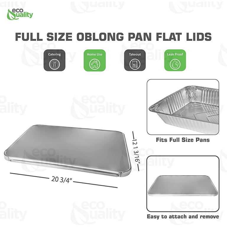 Aluminum Pans Full Size, Large Disposable Roasting & Baking Pan, 21x13  Deep Foil Pans (50 Pack) Extra Heavy Duty Chafing Trays for Hotels