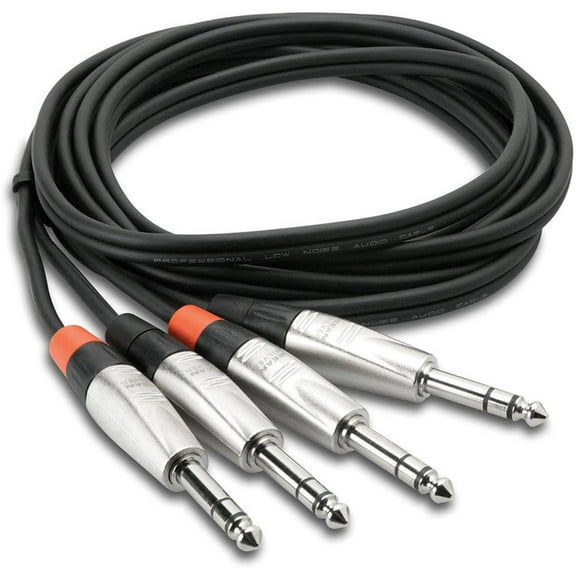 Hosa Technology 1.5' Pro Stereo Interconnect, Dual REAN 1/4" TRS to Same