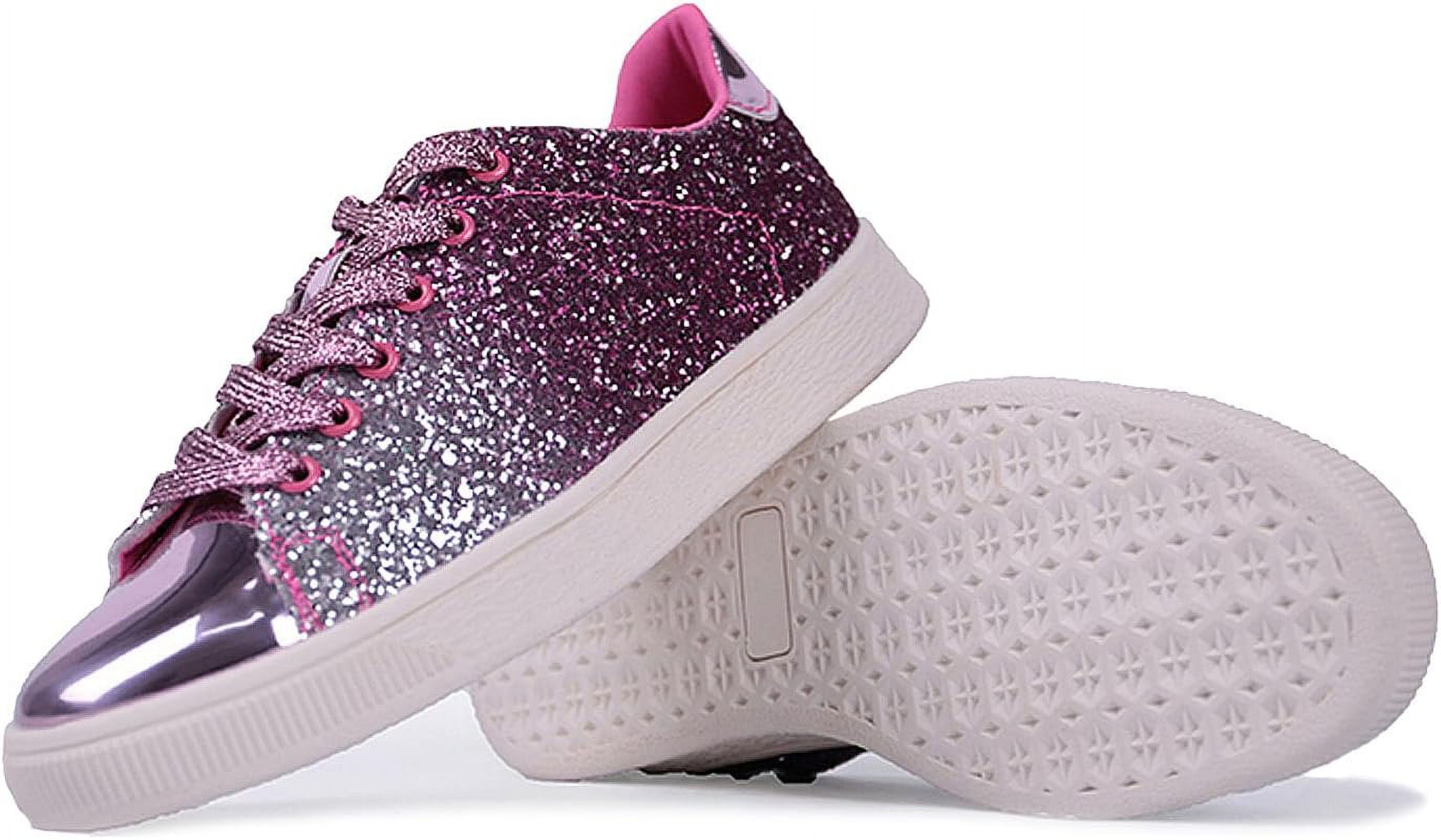 Cyiecw Women's Glitter Shoes Fashion Shiny Sequin Tennis Sneakers