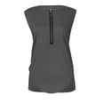 thumbnail image 4 of QUINDOS Womens Tank Tops Plus Size Gray Summer Exercise Fashion Casual Solid Vest Zipper Round-Neck Loose Sleeveless T-shirt Pullover Tops Womens Camisoles Plus Size, 4 of 7
