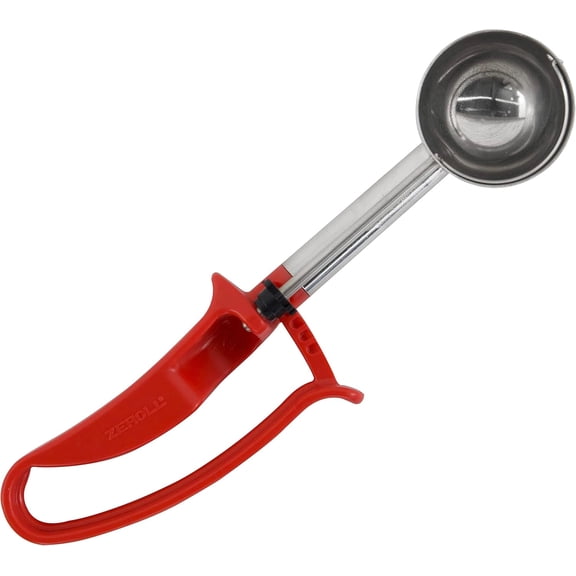 Zeroll Universal Extended Length EZ Disher Food Portion Control Scoop Designed for Right or Left Hand Use Dishwasher Safe, 2-Inch- 2024-EX - Red