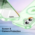 thumbnail image 6 of for iPhone 16 Plus Case Magnetic, [Compatible with Magsafe] Built-in Screen Protector Shockproof Dustproof Crystal Clear Anti-Scratch Folio Flip Phone Case for iPhone 16 Plus, Green, 6 of 6