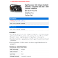 thumbnail image 2 of Right Passenger Side Halogen Headlight Assembly - Compatible with 2002 - 2009 Chevy Trailblazer 2003 2004 2005 2006 2007 2008, 2 of 2