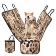thumbnail image 2 of Pzuqiu Brown Leopard Dog Car Seat Cover for Back Seat Hard Bottom Pet Extender Scratchproof and Nonslip Backseat Protection for Car, Truck and SUV with Dog Bandanas & Rubbish Bag, 2 of 6