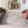 thumbnail image 3 of SAFAVIEH Bayside Sherwood Oriental Polyester Machine Washable Area Rug, Ivory/Blue Pink, 9' x 12', 3 of 13