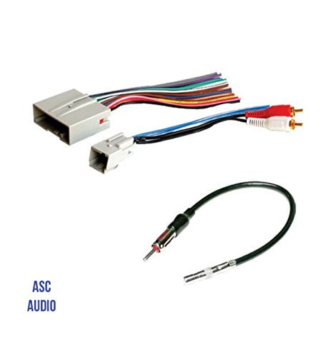 ASC Audio Car Stereo Dash Install Kit and Antenna Adapter for Installing an Aftermarket Double Din Radio for 2005 2006 2007 2008 2009 2010 Honda Odyssey Wire Harness 
