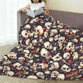 thumbnail image 6 of Pofeuu Guitar Skull record Print Ultra-Soft Micro Fleece Blanket,for Bed Or Sofa,All Season Throw Blankets Flannel Blanket-60"x50", 6 of 7